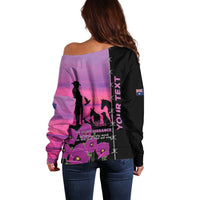 Personalised ANZAC War Animals Off Shoulder Sweater Lest We Forget Memorial LT15 - Polynesian Pride