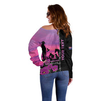 Personalised ANZAC War Animals Off Shoulder Sweater Lest We Forget Memorial LT15 - Polynesian Pride
