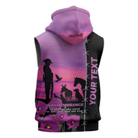 Personalised ANZAC War Animals Sleeveless Hoodie Lest We Forget Memorial LT15 - Polynesian Pride