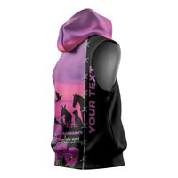 Personalised ANZAC War Animals Sleeveless Hoodie Lest We Forget Memorial LT15 - Polynesian Pride