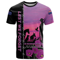 Personalised ANZAC War Animals T Shirt Lest We Forget Memorial LT15 Purple - Polynesian Pride