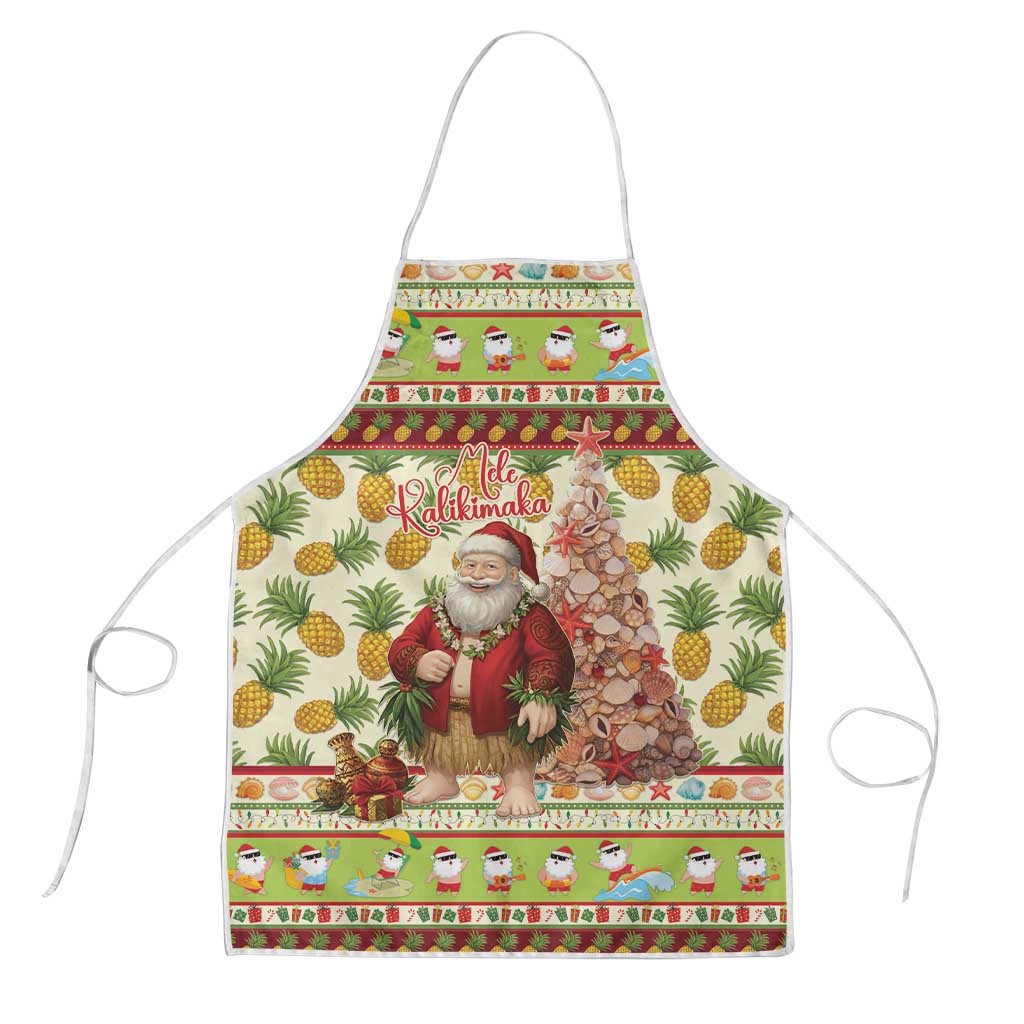 Hawaiian Santa Aloha Pineapple Christmas Apron Mele Kalikimaka - Polynesian Pride