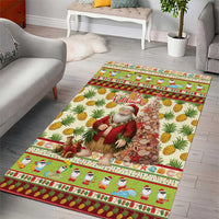 Hawaiian Santa Aloha Pineapple Christmas Area Rug Mele Kalikimaka - Polynesian Pride