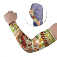 Hawaiian Santa Aloha Pineapple Christmas Arm Sleeves Mele Kalikimaka - Polynesian Pride