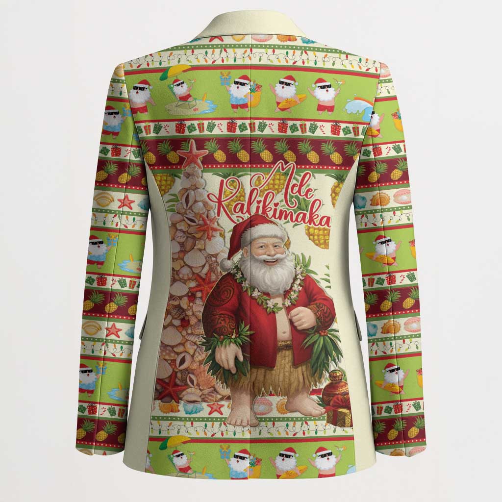 Hawaiian Santa Aloha Pineapple Christmas Blazer Mele Kalikimaka - Polynesian Pride