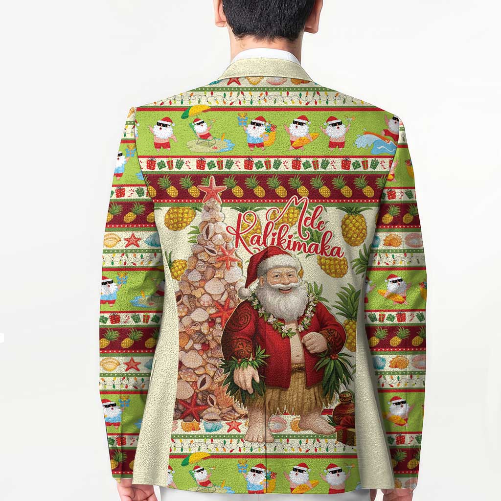 Hawaiian Santa Aloha Pineapple Christmas Blazer Mele Kalikimaka - Polynesian Pride