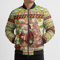 Hawaiian Santa Aloha Pineapple Christmas Bomber Puffer Jacket Mele Kalikimaka - Polynesian Pride