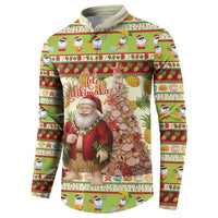 Hawaiian Santa Aloha Pineapple Christmas Button Sweatshirt Mele Kalikimaka - Polynesian Pride