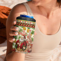 Hawaiian Santa Aloha Pineapple Christmas 4 in 1 Can Cooler Tumbler Mele Kalikimaka - Polynesian Pride