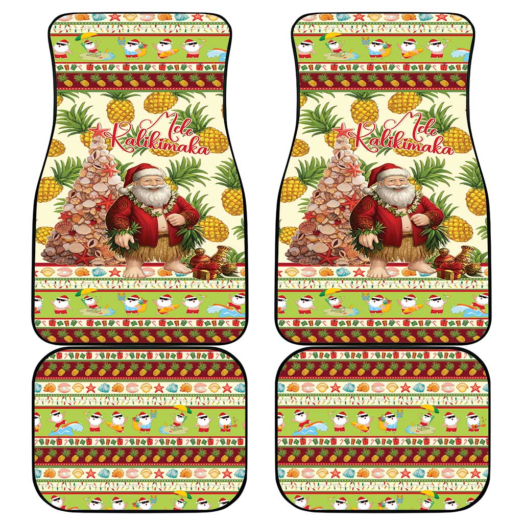 Hawaiian Santa Aloha Pineapple Christmas Car Mats Mele Kalikimaka - Polynesian Pride