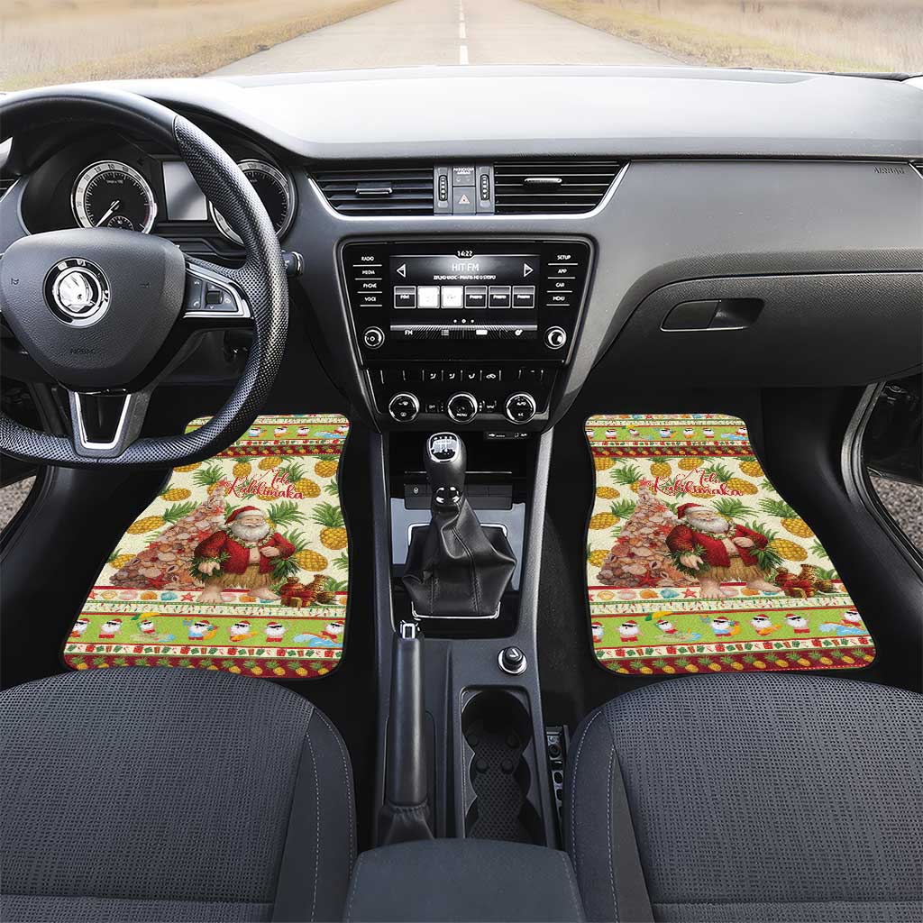 Hawaiian Santa Aloha Pineapple Christmas Car Mats Mele Kalikimaka - Polynesian Pride