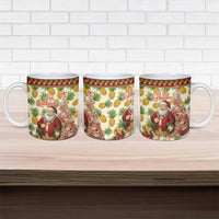 Hawaiian Santa Aloha Pineapple Christmas Ceramic Mug Mele Kalikimaka - Polynesian Pride