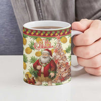 Hawaiian Santa Aloha Pineapple Christmas Ceramic Mug Mele Kalikimaka - Polynesian Pride