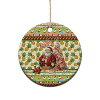 Hawaiian Santa Aloha Pineapple Christmas Ceramic Ornament Mele Kalikimaka - Polynesian Pride