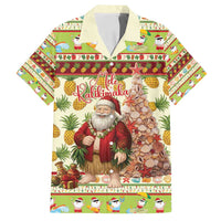 Hawaiian Santa Aloha Pineapple Christmas Family Matching Long Sleeve Bodycon Dress and Hawaiian Shirt Mele Kalikimaka - Polynesian Pride