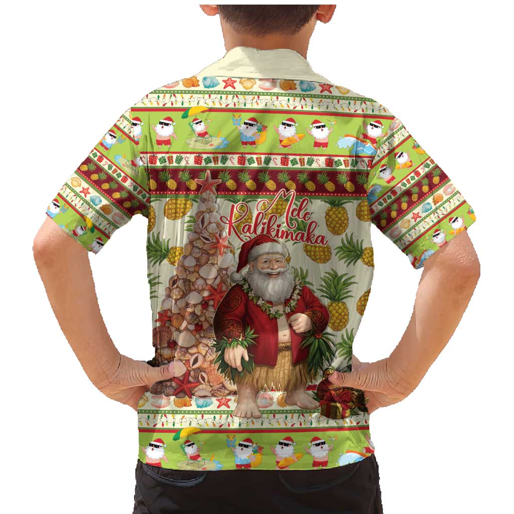 Hawaiian Santa Aloha Pineapple Christmas Family Matching Mermaid Dress and Hawaiian Shirt Mele Kalikimaka - Polynesian Pride