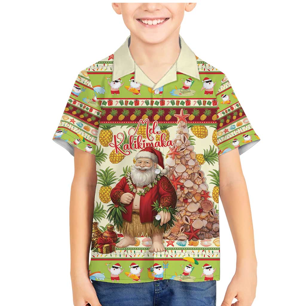 Hawaiian Santa Aloha Pineapple Christmas Family Matching Mermaid Dress and Hawaiian Shirt Mele Kalikimaka - Polynesian Pride