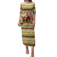 Hawaiian Santa Aloha Pineapple Christmas Family Matching Puletasi and Hawaiian Shirt Mele Kalikimaka - Polynesian Pride