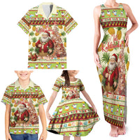 Hawaiian Santa Aloha Pineapple Christmas Family Matching Tank Maxi Dress and Hawaiian Shirt Mele Kalikimaka - Polynesian Pride