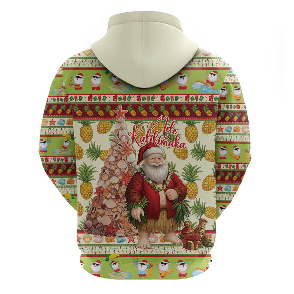 Hawaiian Santa Aloha Pineapple Christmas Hoodie Mele Kalikimaka - Polynesian Pride