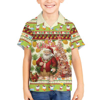 Hawaiian Santa Aloha Pineapple Christmas Kid Hawaiian Shirt Mele Kalikimaka - Polynesian Pride