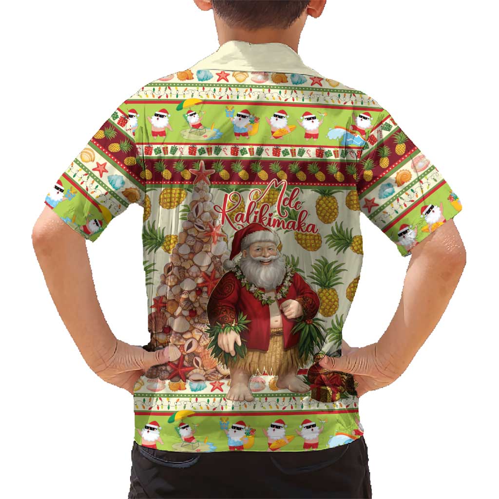 Hawaiian Santa Aloha Pineapple Christmas Kid Hawaiian Shirt Mele Kalikimaka - Polynesian Pride