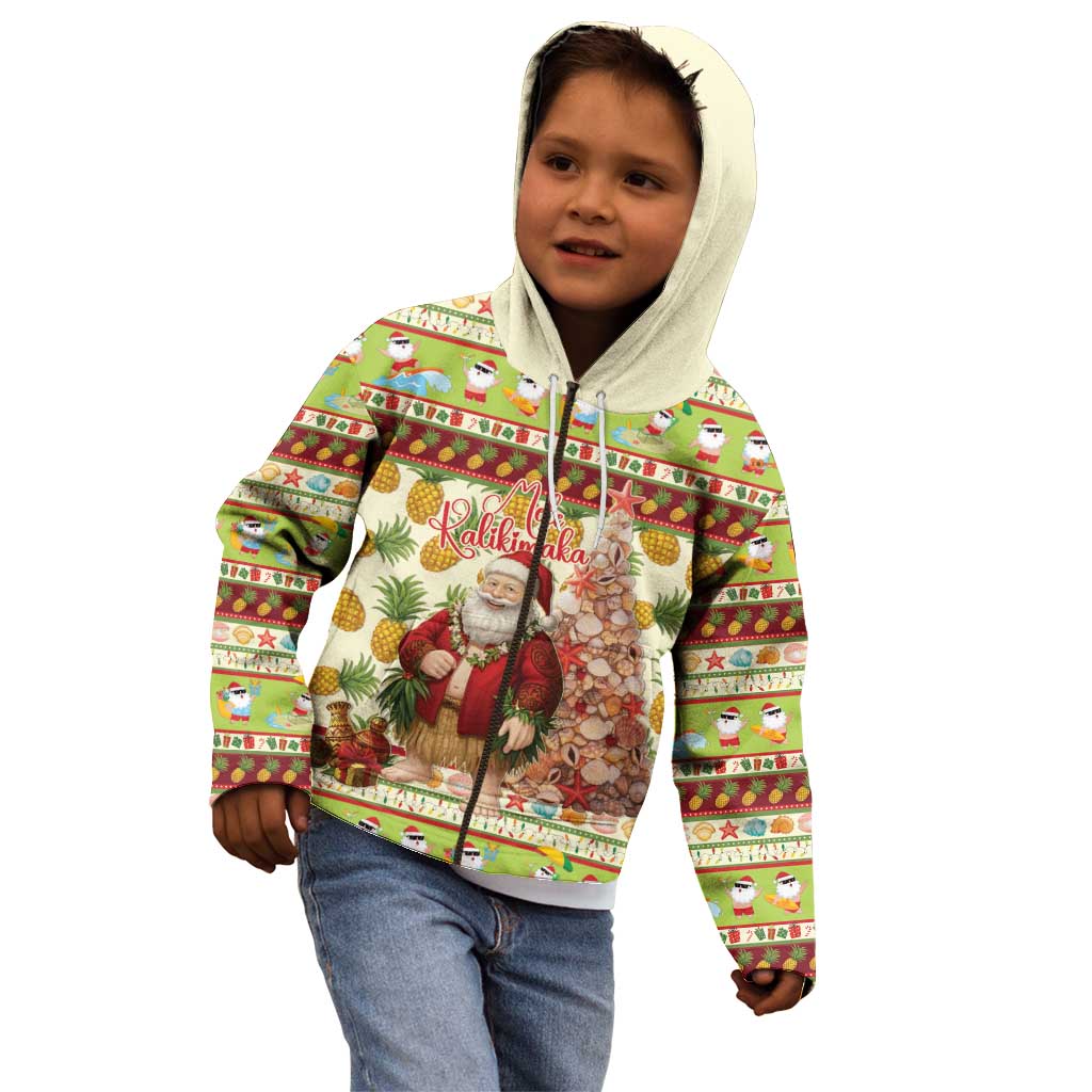 Hawaiian Santa Aloha Pineapple Christmas Kid Hoodie Mele Kalikimaka - Polynesian Pride