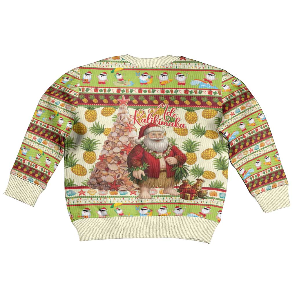 Hawaiian Santa Aloha Pineapple Christmas Kid Ugly Christmas Sweater Mele Kalikimaka - Polynesian Pride