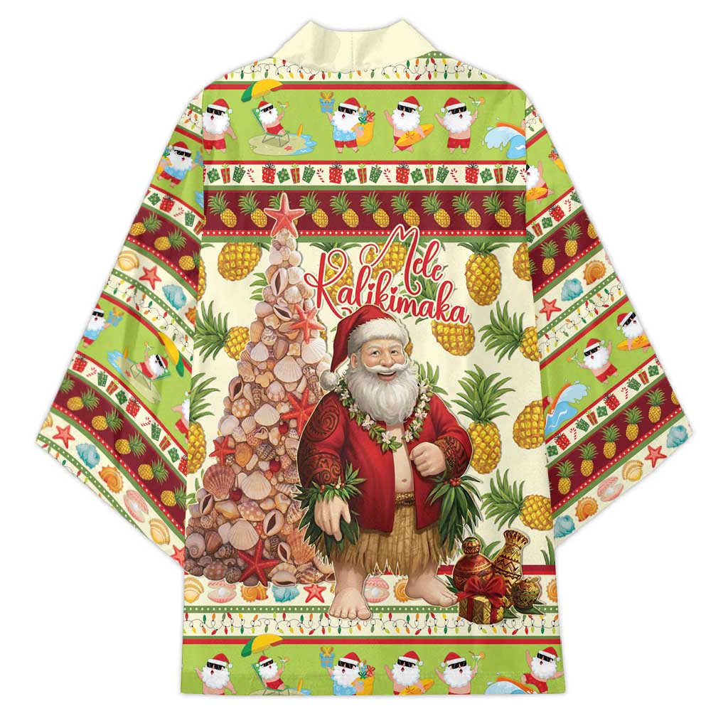 Hawaiian Santa Aloha Pineapple Christmas Kimono Mele Kalikimaka - Polynesian Pride
