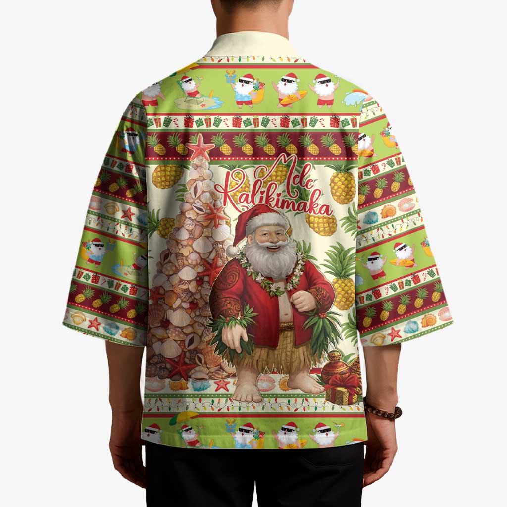 Hawaiian Santa Aloha Pineapple Christmas Kimono Mele Kalikimaka - Polynesian Pride