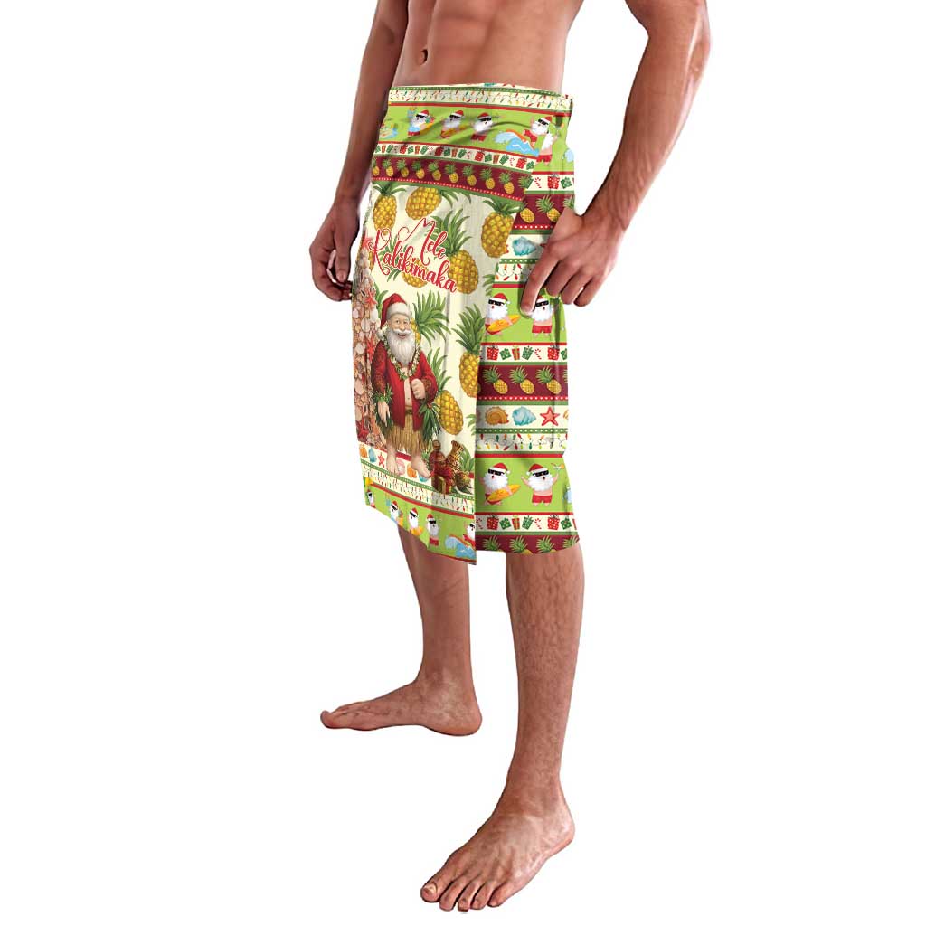 Hawaiian Santa Aloha Pineapple Christmas Lavalava Mele Kalikimaka - Polynesian Pride