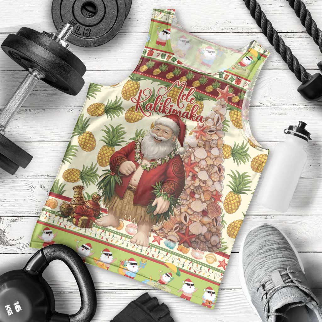 Hawaiian Santa Aloha Pineapple Christmas Men Tank Top Mele Kalikimaka - Polynesian Pride