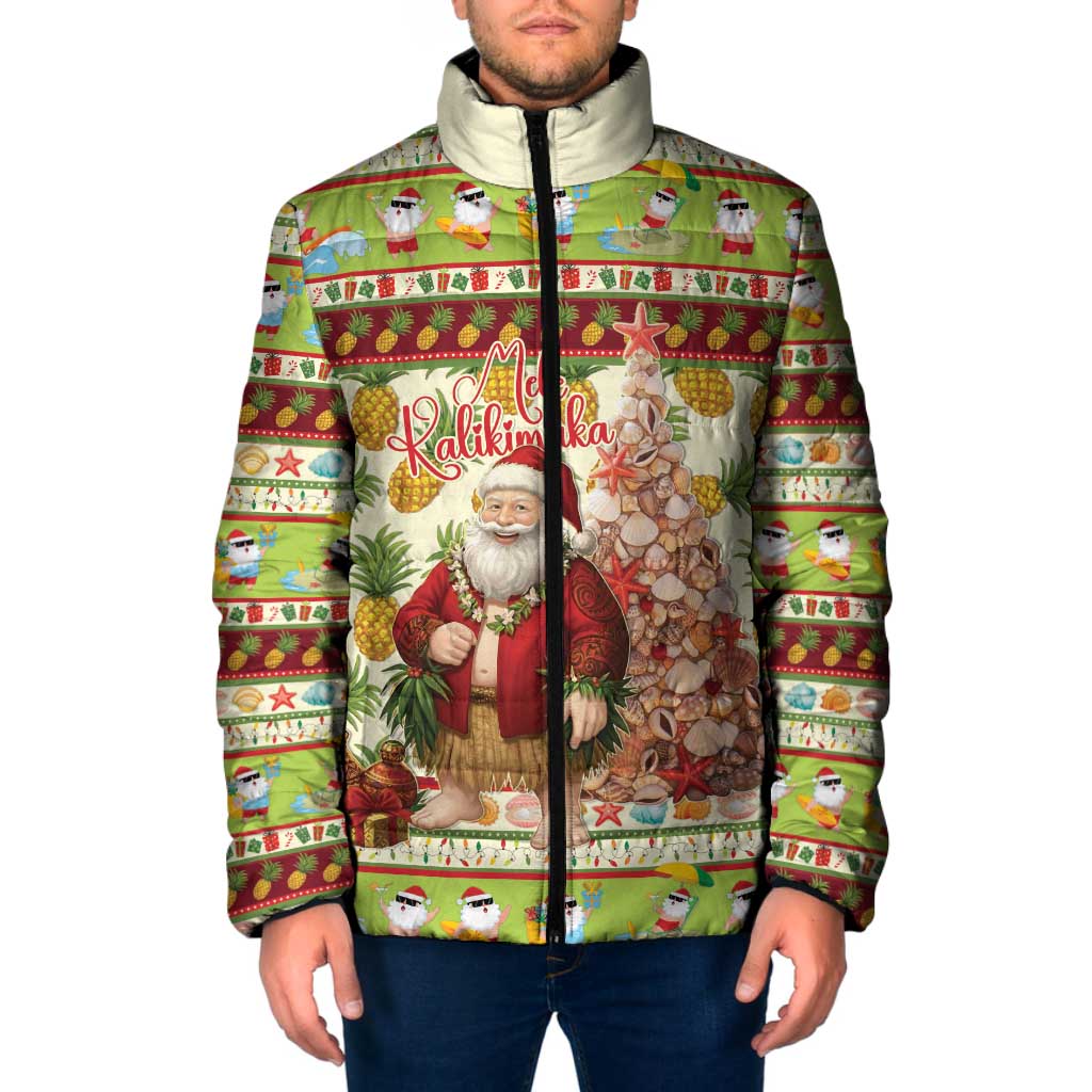 Hawaiian Santa Aloha Pineapple Christmas Padded Jacket Mele Kalikimaka - Polynesian Pride