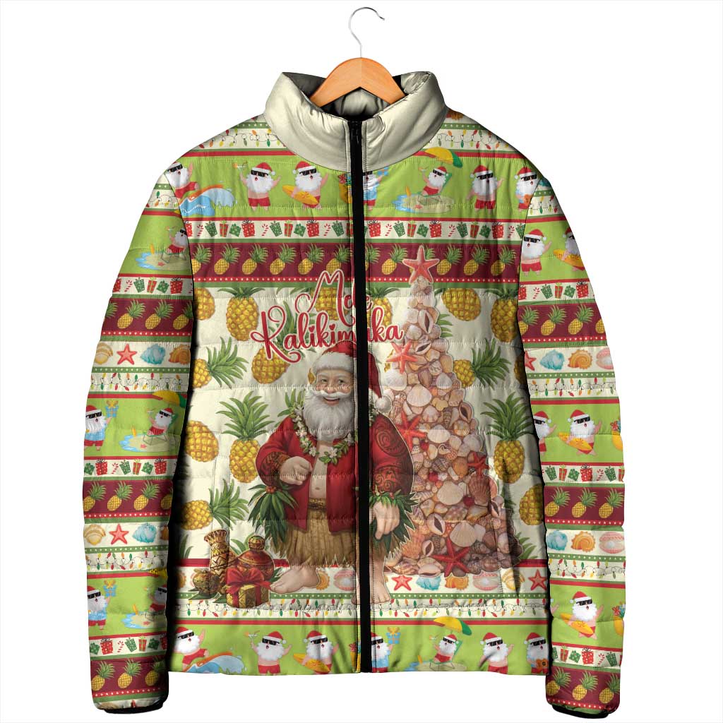 Hawaiian Santa Aloha Pineapple Christmas Padded Jacket Mele Kalikimaka - Polynesian Pride