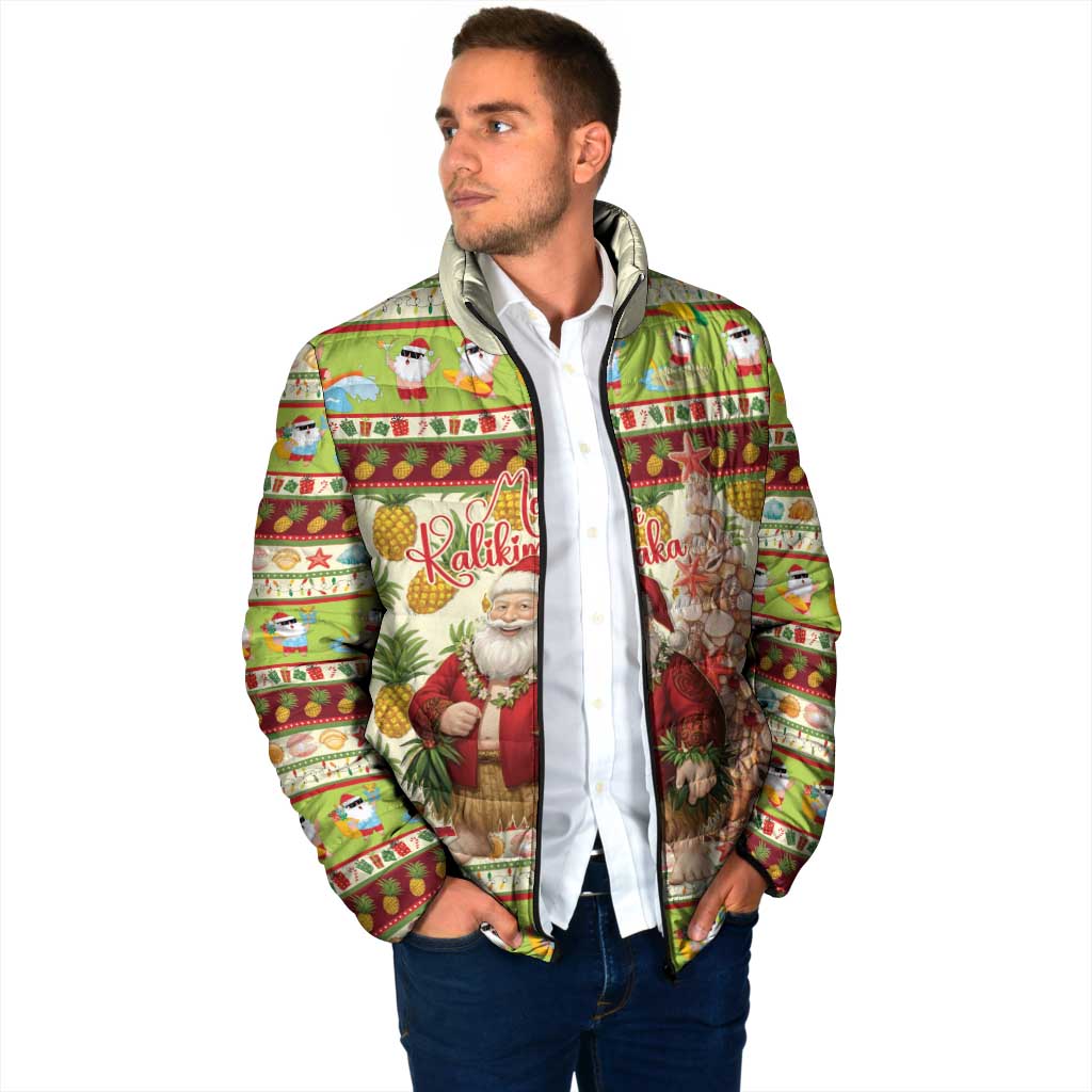 Hawaiian Santa Aloha Pineapple Christmas Padded Jacket Mele Kalikimaka - Polynesian Pride