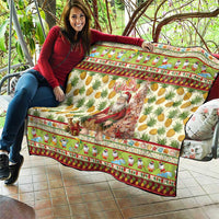 Hawaiian Santa Aloha Pineapple Christmas Quilt Mele Kalikimaka - Polynesian Pride