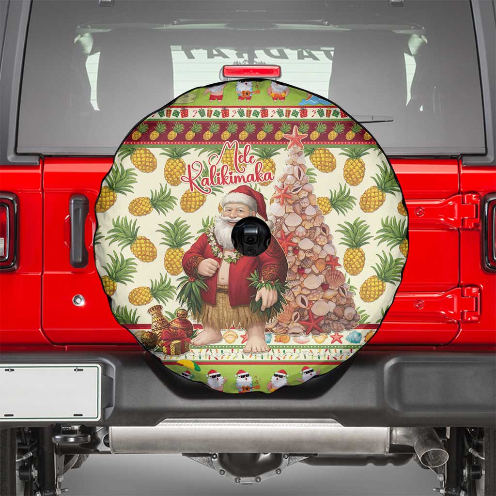 Hawaiian Santa Aloha Pineapple Christmas Spare Tire Cover Mele Kalikimaka - Polynesian Pride