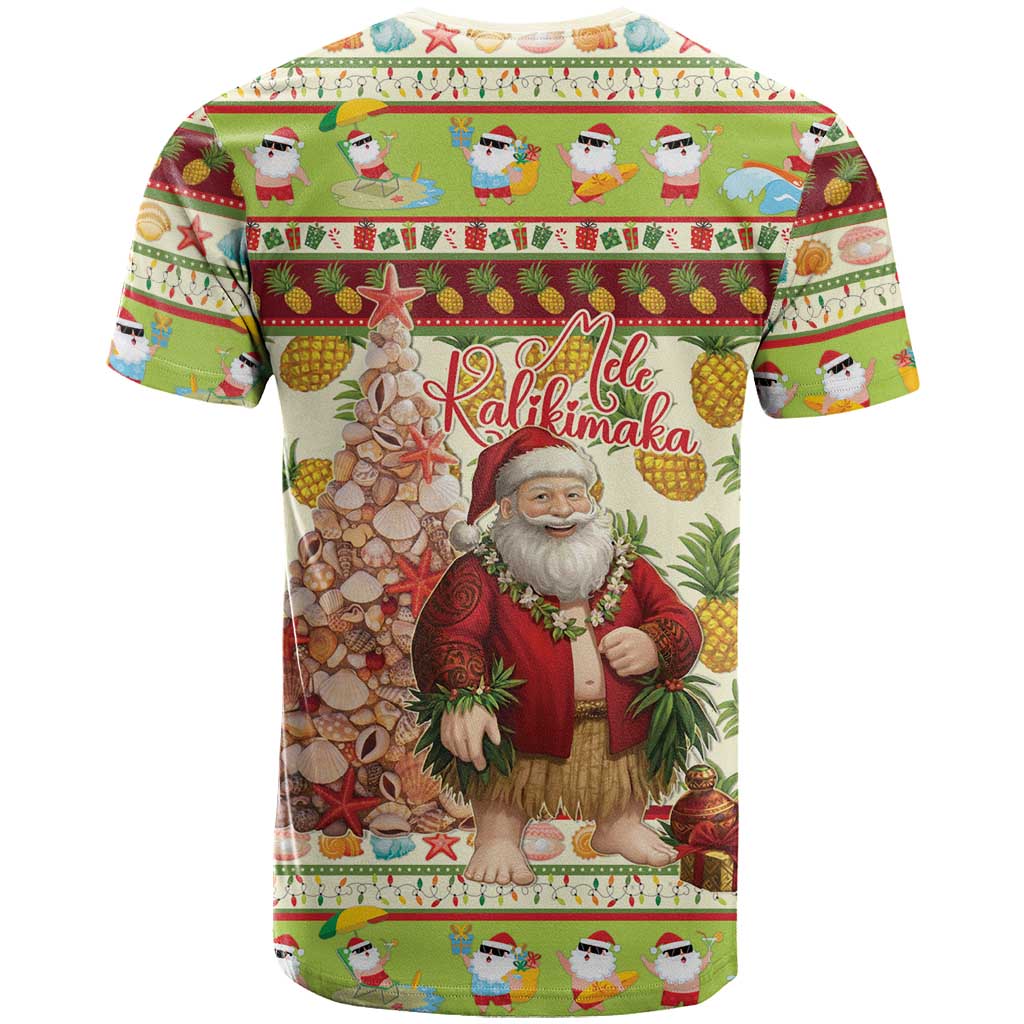 Hawaiian Santa Aloha Pineapple Christmas T Shirt Mele Kalikimaka - Polynesian Pride