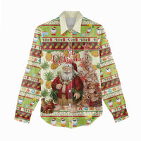 Hawaiian Santa Aloha Pineapple Christmas Women Casual Shirt Mele Kalikimaka - Polynesian Pride