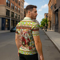 Hawaiian Santa Aloha Pineapple Christmas Zipper Polo Shirt Mele Kalikimaka - Polynesian Pride