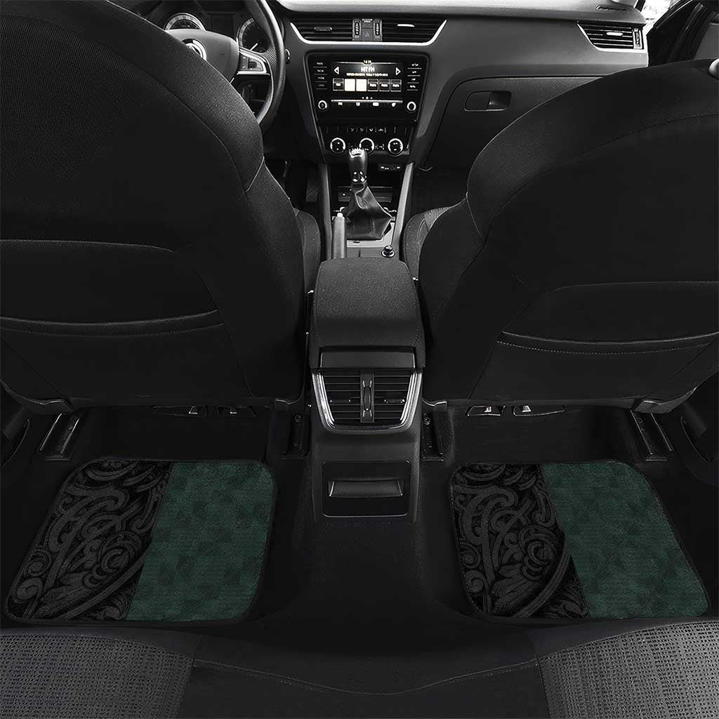 New Zealand and South Africa Rugby Car Mats Silver Fern With Springboks LT15 Set 2pcs - Back Black - Polynesian Pride