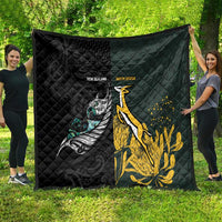 New Zealand and South Africa Rugby Quilt Silver Fern With Springboks LT15 - Polynesian Pride