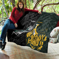 New Zealand and South Africa Rugby Quilt Silver Fern With Springboks LT15 - Polynesian Pride