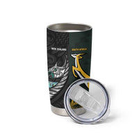New Zealand and South Africa Rugby Custom Tumbler Cup Silver Fern With Springboks LT15 - Polynesian Pride