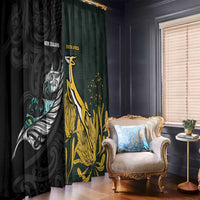 New Zealand and South Africa Rugby Window Curtain Silver Fern With Springboks LT15 - Polynesian Pride