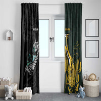 New Zealand and South Africa Rugby Window Curtain Silver Fern With Springboks LT15 - Polynesian Pride