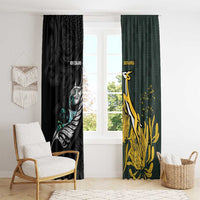 New Zealand and South Africa Rugby Window Curtain Silver Fern With Springboks LT15 - Polynesian Pride