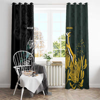 New Zealand and South Africa Rugby Window Curtain Silver Fern With Springboks LT15 - Polynesian Pride