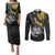 New Zealand and South Africa Rugby Personalised Couples Matching Puletasi and Long Sleeve Button Shirt Maori Kiwi With Springboks