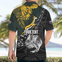 New Zealand and South Africa Rugby Personalised Hawaiian Shirt Maori Kiwi With Springboks